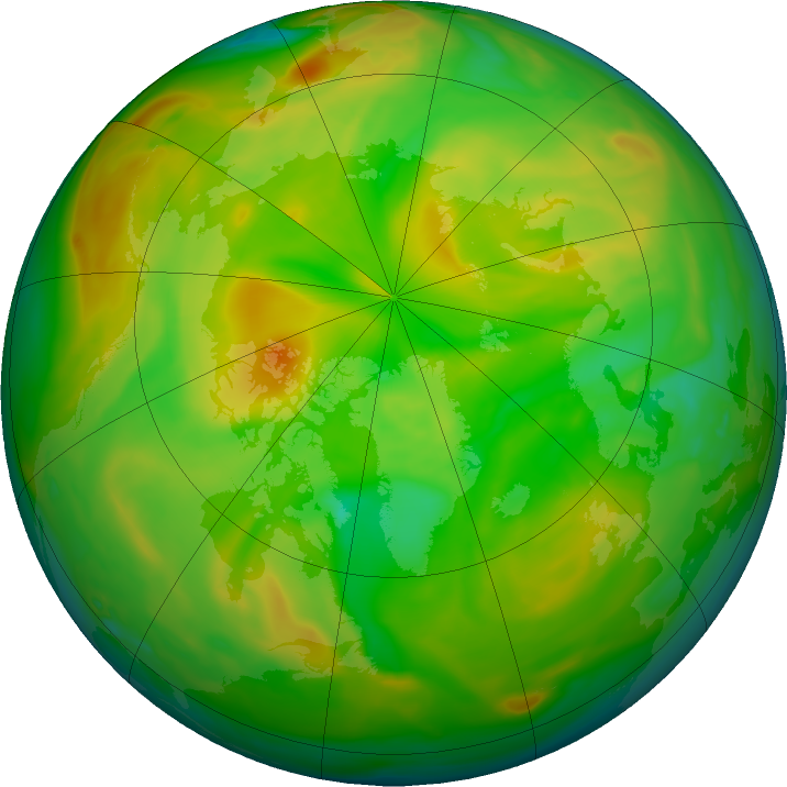 Arctic ozone map for 16 June 2019
